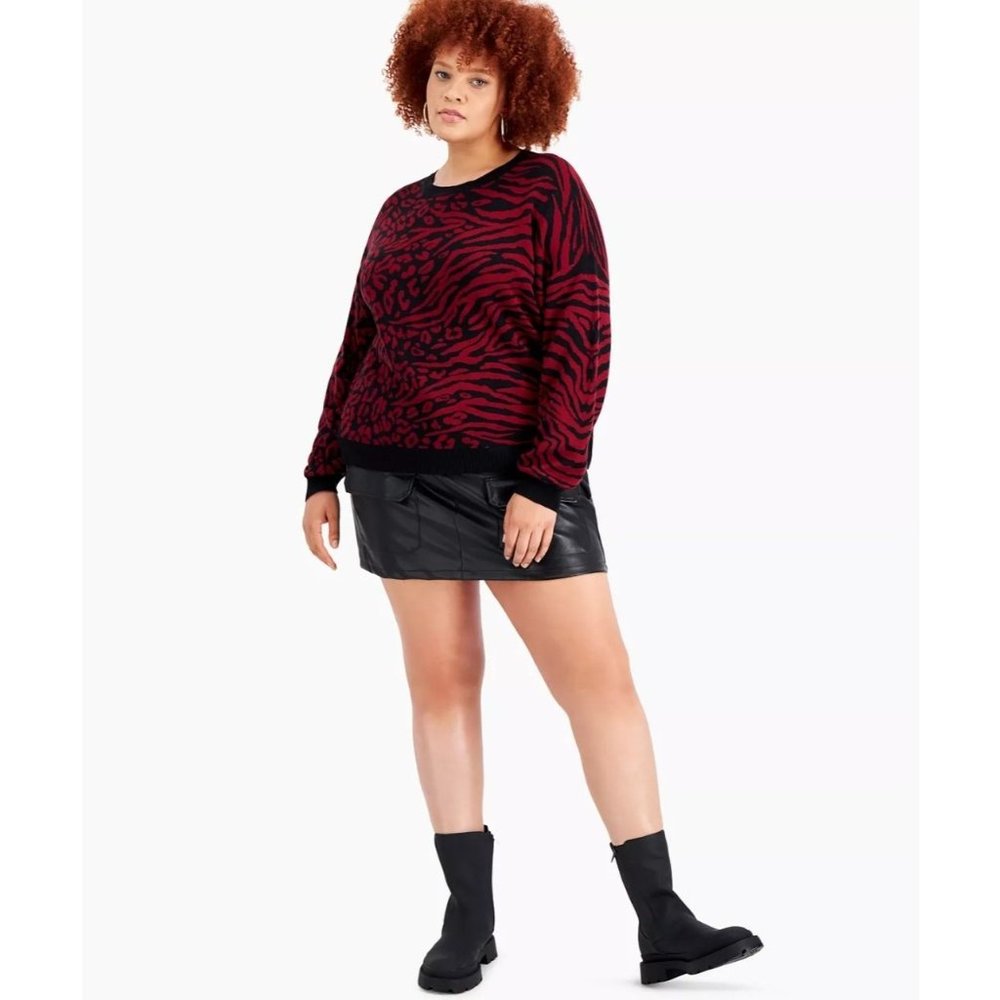 Bar Iii Animal-Print Sweater